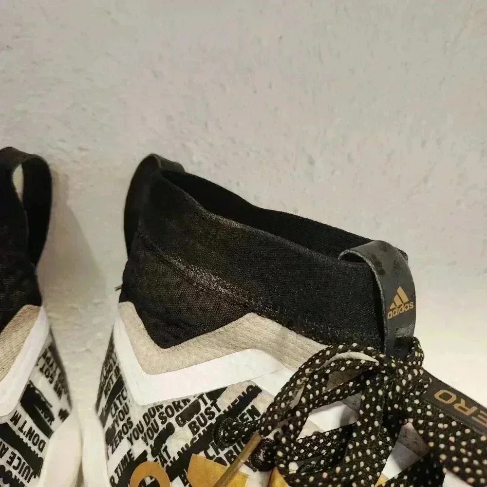 adidas Adizero Football Cleats Men's 13 Black/White Gold Three Stripe Life - Picture 8 of 14